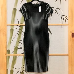 Formal Black and White Stripes Dress.